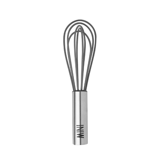 Picture of 6" Silicone Coated Stainless Steel Mini Whisk - Charcoal