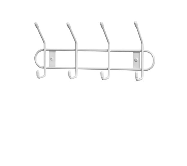 Picture of Wall Mount 4-Double Hook Rack - White