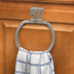 Picture of Leaf Over the Cabinet Towel Ring - Satin Nickel