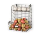 Picture of Vintage Living Wall Mount Storage Bin with Shelf - Industrial Gray