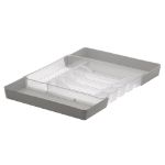 Picture of HEXA® 6-Divider Expandable Silverware Tray — Stone Gray/Clear Frost