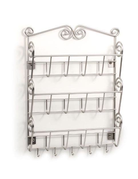 Picture of Scroll Wall Mount Letter Holder & Key Rack - Satin Nickel