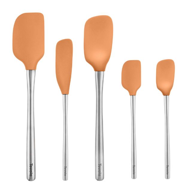 Picture of FLEX-CORE STAINLESS STEEL HANDLED ASSORTED SPATULAS - SET OF 5 Apricot