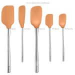 Picture of FLEX-CORE STAINLESS STEEL HANDLED ASSORTED SPATULAS - SET OF 5 Apricot