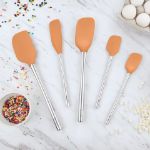 Picture of FLEX-CORE STAINLESS STEEL HANDLED ASSORTED SPATULAS - SET OF 5 Apricot