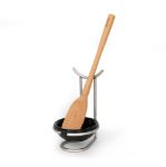 Picture of Euro Spoon Rest With Ceramic Dish - Satin Nickel