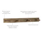 Picture of Wall Mount Wood Rack 4-Peg Greige