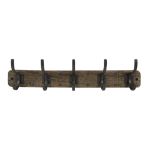 Picture of Richmond Wall Mount 5-Hook Wood Rack - Coffee with Industrial Gray Hooks