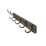 Picture of Richmond Wall Mount 5-Hook Wood Rack - Coffee with Industrial Gray Hooks