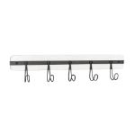 Picture of Rowan Wall Mount 5-Hook Wood Rack - Whitewashed with Industrial Gray Hooks