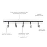 Picture of Rowan Wall Mount 5-Hook Wood Rack - Whitewashed with Industrial Gray Hooks