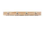 Picture of Stratford Wall Mount 4 Double Hook Rack - Maple with Satin Nickel Hooks