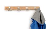 Picture of Stratford Wall Mount 4 Double Hook Rack - Maple with Satin Nickel Hooks