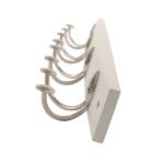 Picture of Stratford Wall Mount 4 Double Hook Rack - White with Satin Nickel Hooks